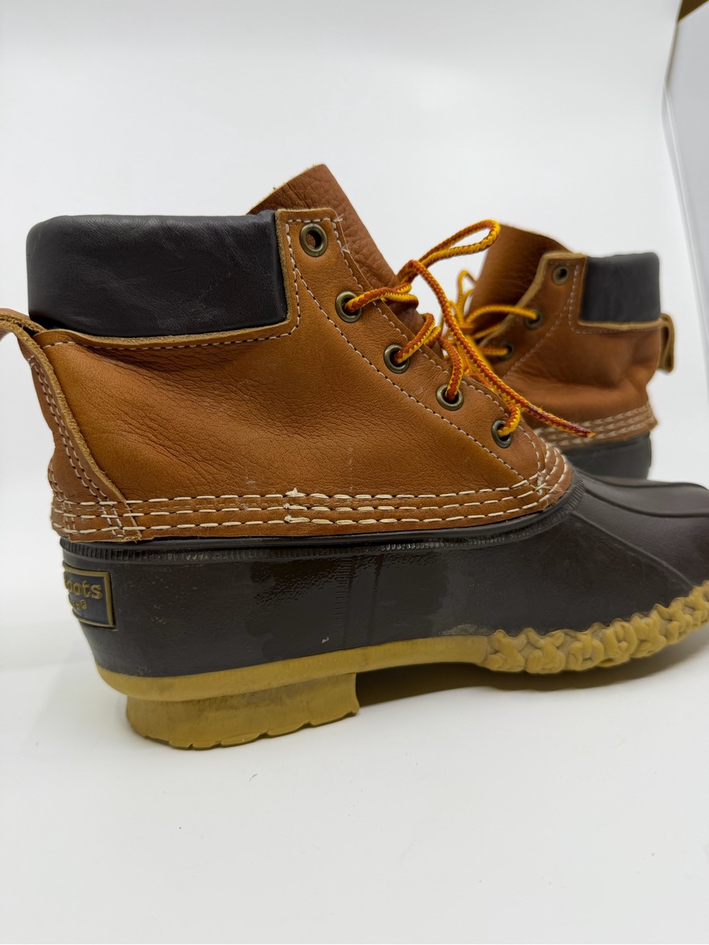 Vintage L.L. Bean Women’s 6" Leather Duck Boots Tan/Brown Size 7M (Style 29306) - Picture 7 of 9